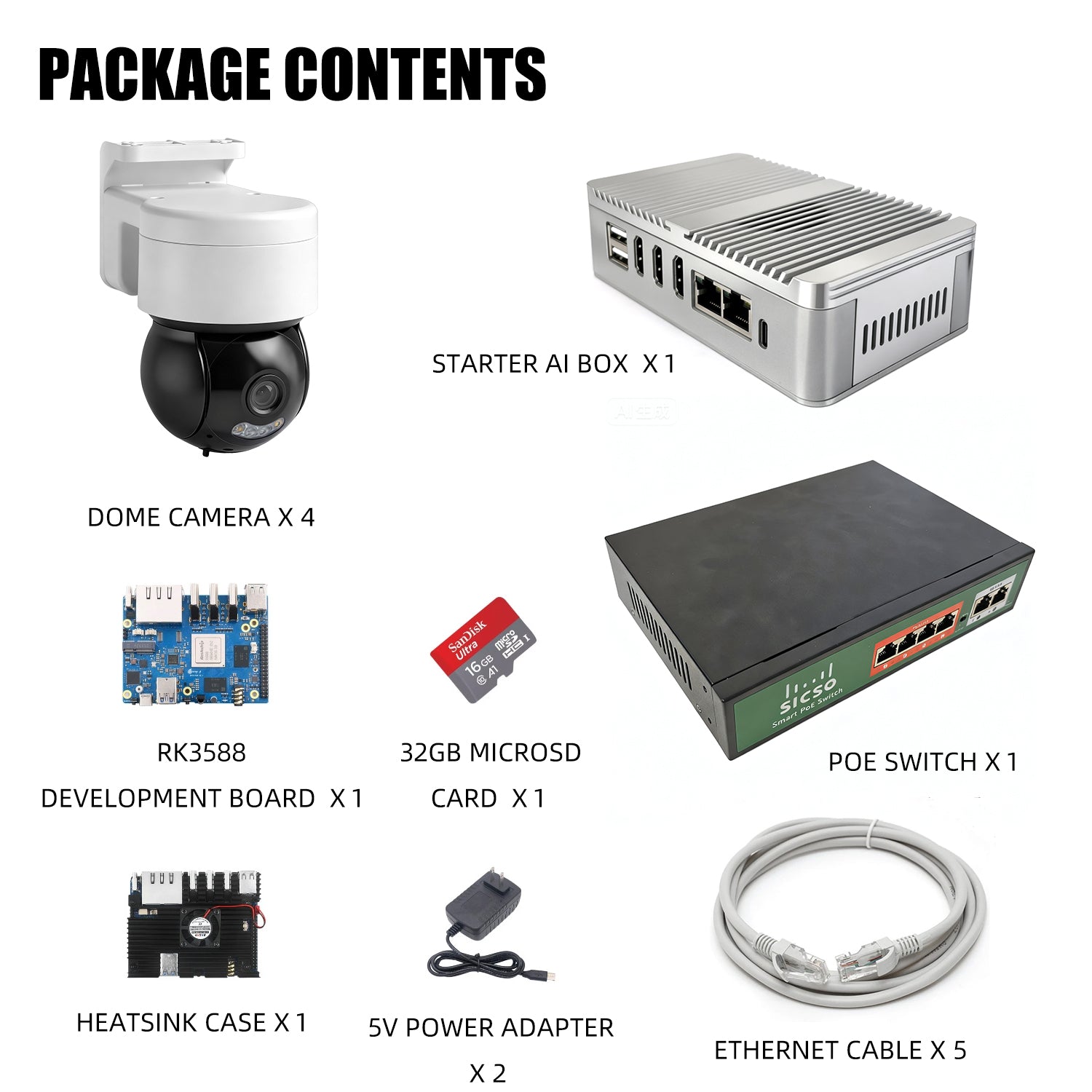 4 POE Camera + Starter AI Box (3 Billion Parameters Video LLM)