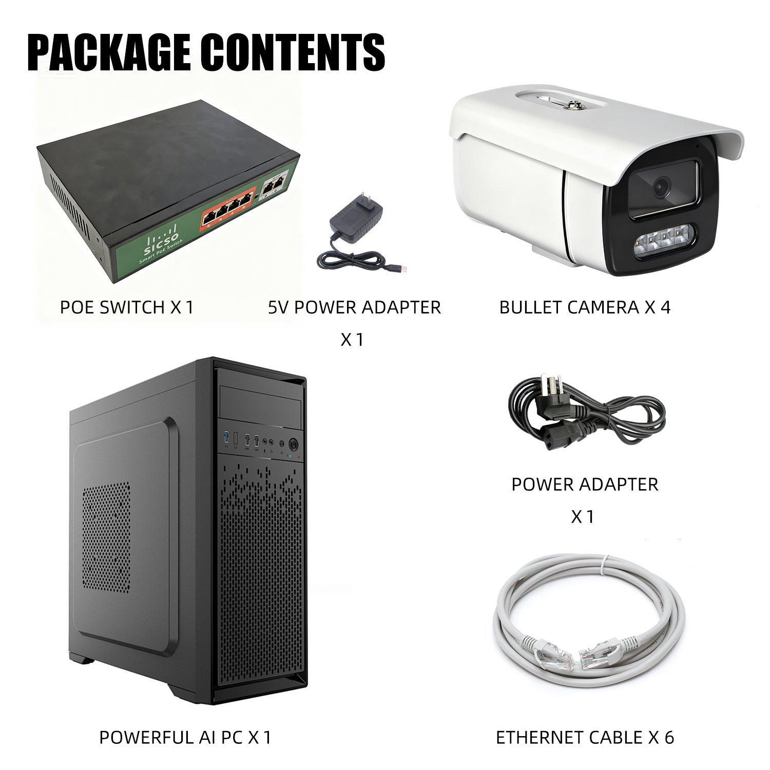 4 POE Cameras + Powerful AI PC (7 Billion Parameters Video LLM)